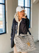 Midi Zipper Tote: Leopard - Quilted Koala