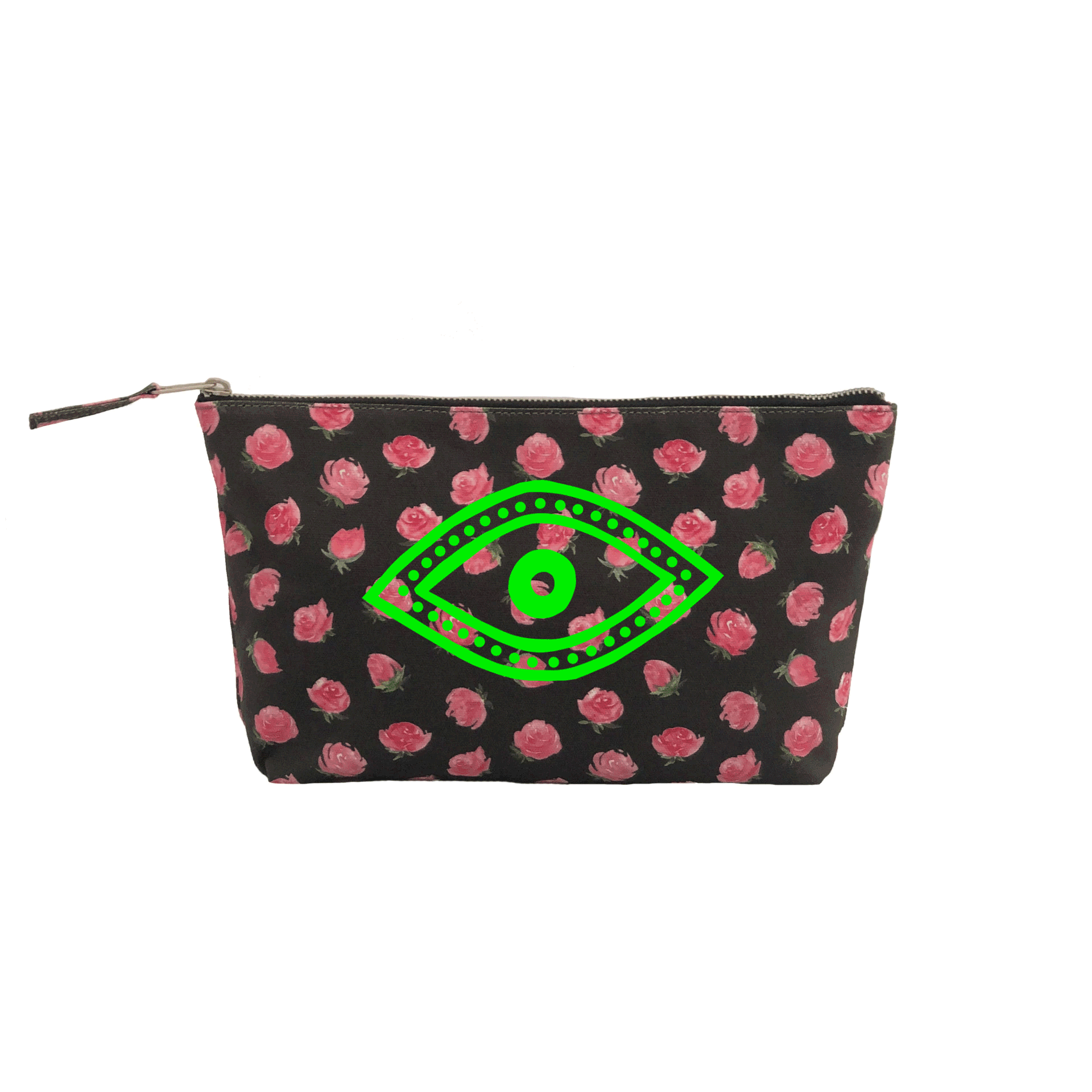 Clutch Bag: Black Floral - Quilted Koala