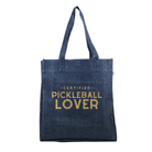 Denim Upright Bag with Gold Glitter Certified Pickleball Lover - Quilted Koala