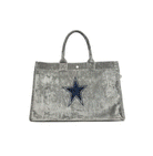 East West Bag: Grey Crushed Velvet - Quilted Koala