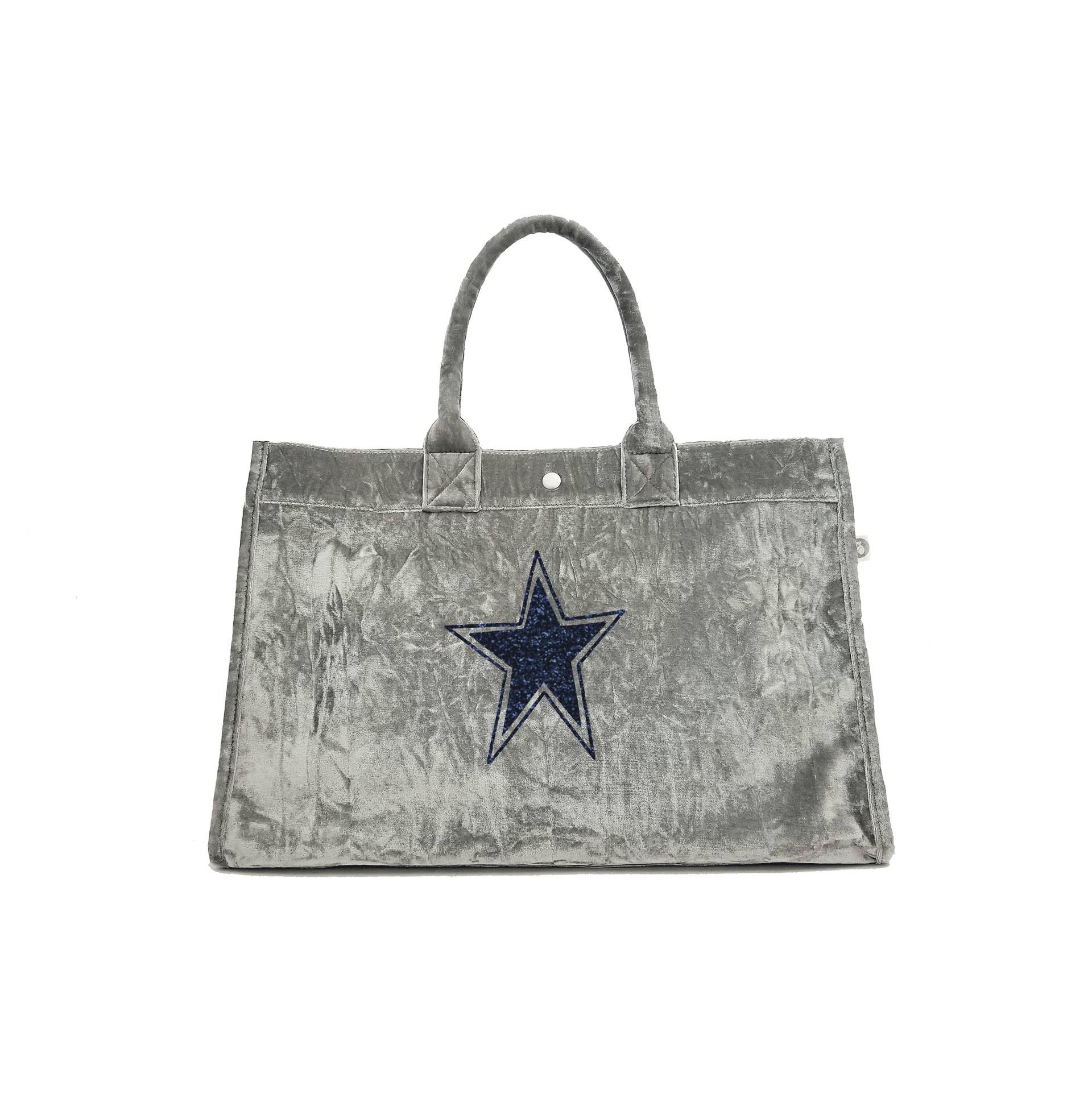 East West Bag: Grey Crushed Velvet - Quilted Koala