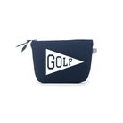 Makeup Bag Navy with White Matte Golf Flag - Quilted Koala