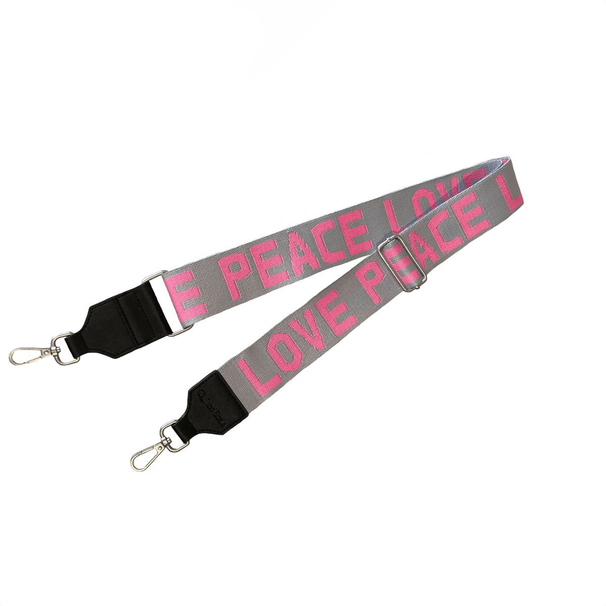 Grey Velvet Mini Luxe North South + FREE Pink/Grey PEACE LOVE Strap - Quilted Koala