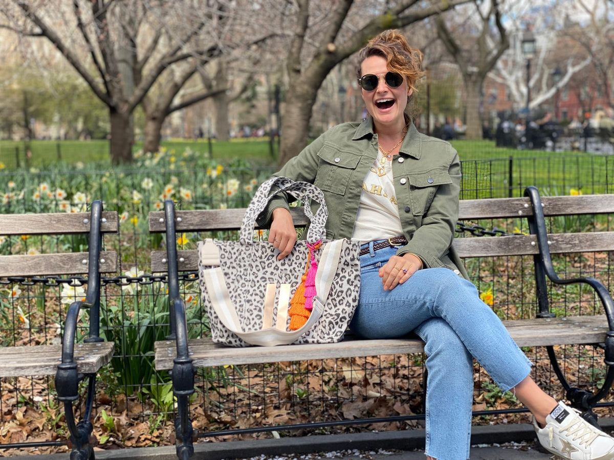 Midi Zipper Tote: Leopard - Quilted Koala