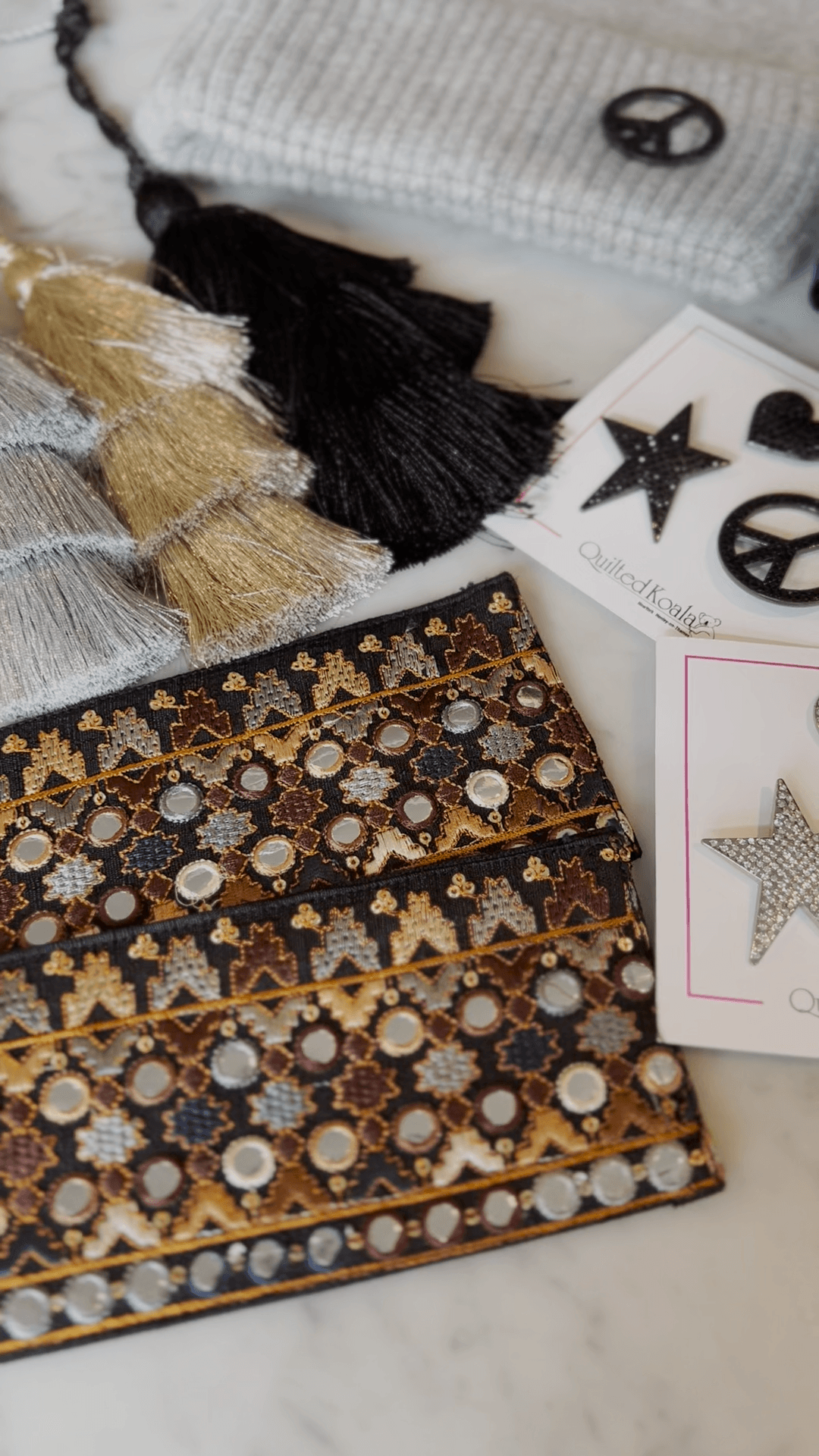 Future Bag Accessories: Koala Bands Black and Gold Multi - Quilted Koala