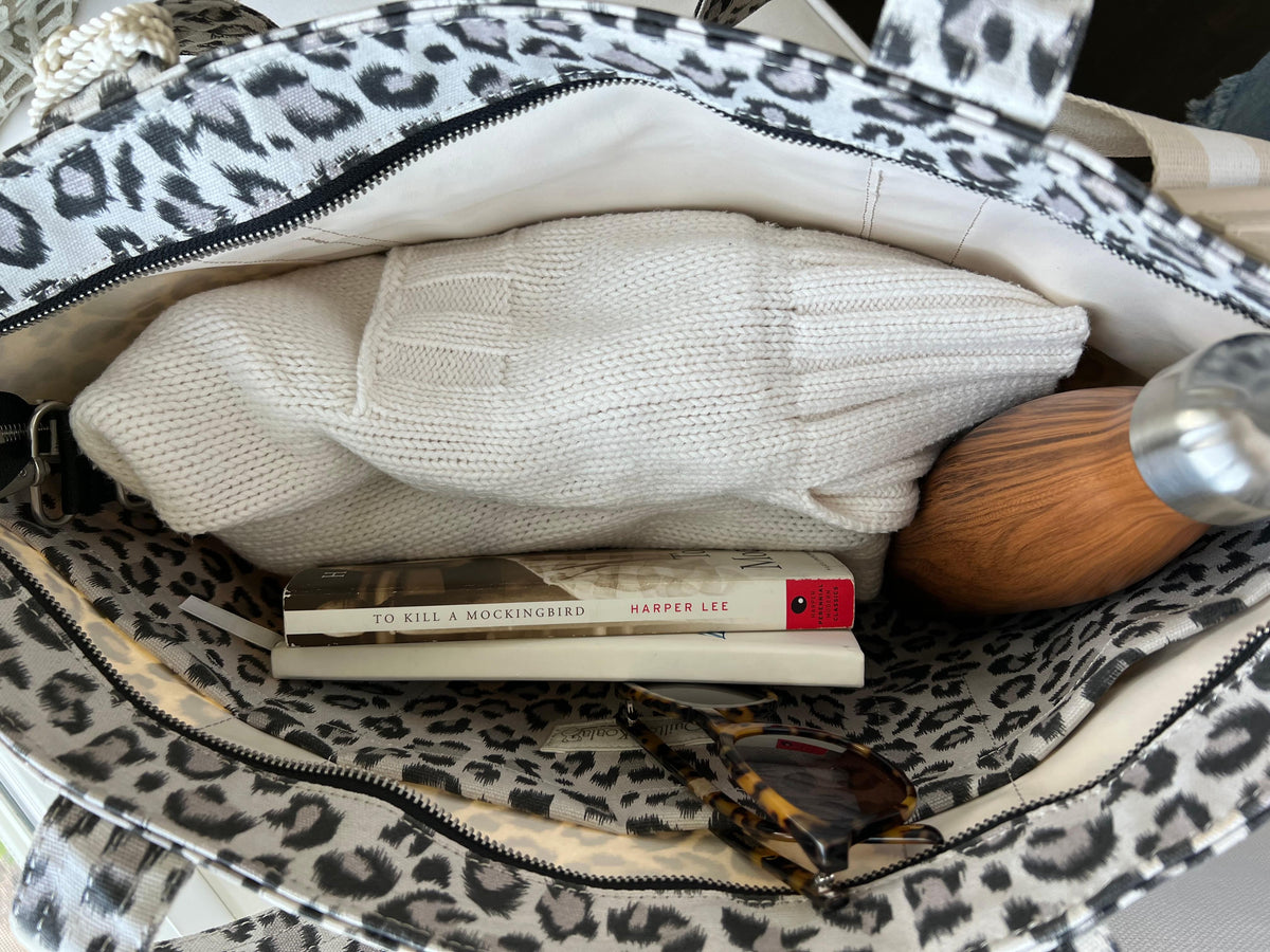 Leopard Midi Zipper Tote Bundle (Gold) - Quilted Koala