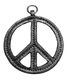 Koala Charms- Silver Gunmetal Peace Sign - Quilted Koala