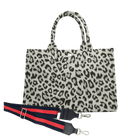 Midi East West Bag: Leopard with Color Stripes - Quilted Koala