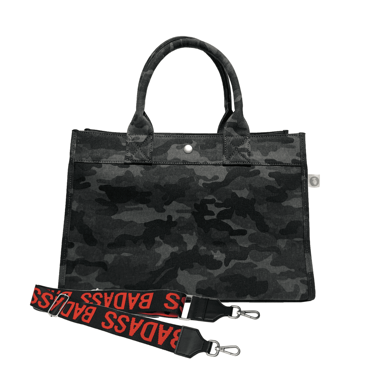 Monogram Stripe Midi East West Bag: Black Camouflage - Quilted Koala
