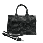 Monogram Stripe Midi East West Bag: Black Camouflage - Quilted Koala