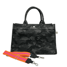 Monogram Stripe Midi East West Bag: Black Camouflage - Quilted Koala