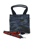 Mini Luxe North South: Dark Blue Camouflage with Color Stripes - Quilted Koala
