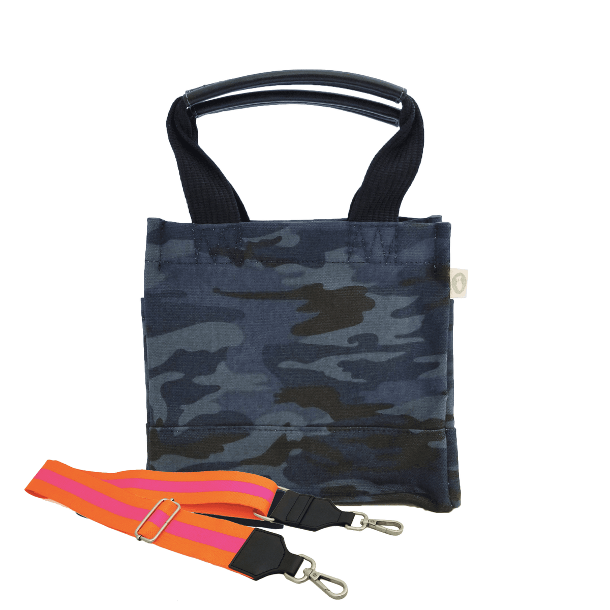 Mini Luxe North South: Dark Blue Camouflage - Quilted Koala