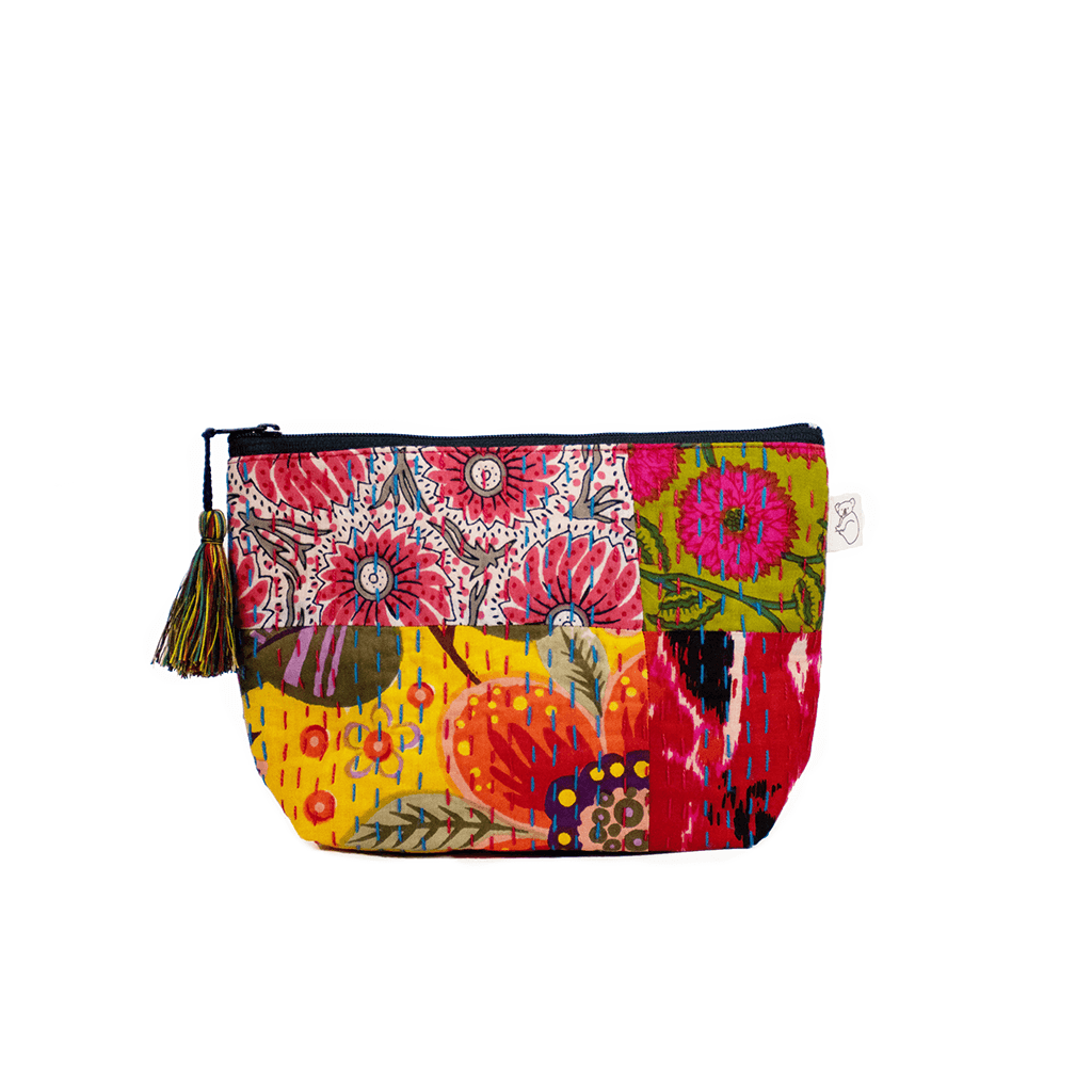 Koala Boho Collection: Makeup Bag in Bright Multi - Quilted Koala