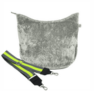 City Bag: Grey Crushed Velvet with FREE STRAP - Quilted Koala