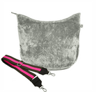 City Bag: Grey Crushed Velvet with FREE STRAP - Quilted Koala