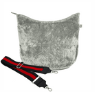 City Bag: Grey Crushed Velvet with FREE STRAP - Quilted Koala