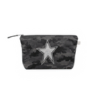 Clutch Bag: Black Camouflage - Quilted Koala