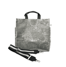 Monogram Stripe Luxe North South: Grey Crushed Velvet - Quilted Koala