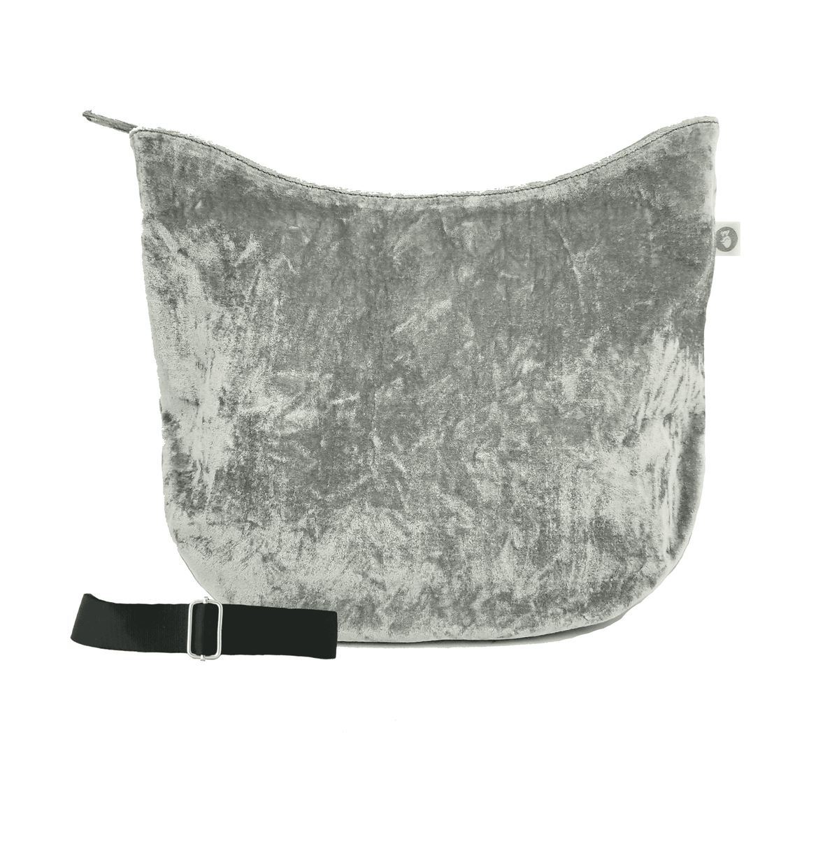 City Bag: Grey Crushed Velvet with FREE STRAP - Quilted Koala