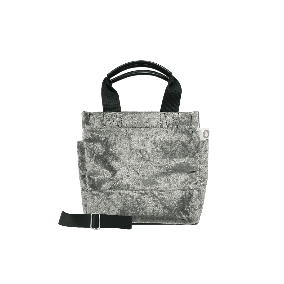 Grey Velvet Mini Luxe North South + FREE Pink/Grey PEACE LOVE Strap - Quilted Koala