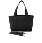 Black Leopard Midi Zipper Tote - Quilted Koala