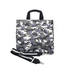Grey Camo North South Bag with Multicolor Stripes - Quilted Koala