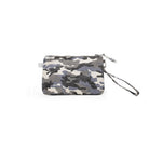 Mini Luxe Clutch with Wristlet: Grey Camouflage - Quilted Koala