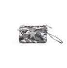 Mini Luxe Clutch with Wristlet: Grey Camouflage - Quilted Koala