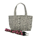Split Letter Monogram - Midi Zipper Tote: Leopard - Quilted Koala