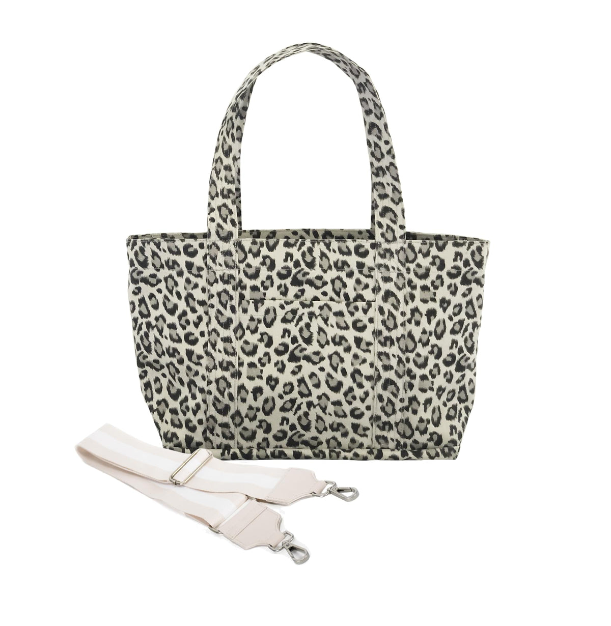 Midi Zipper Tote: Leopard - Quilted Koala