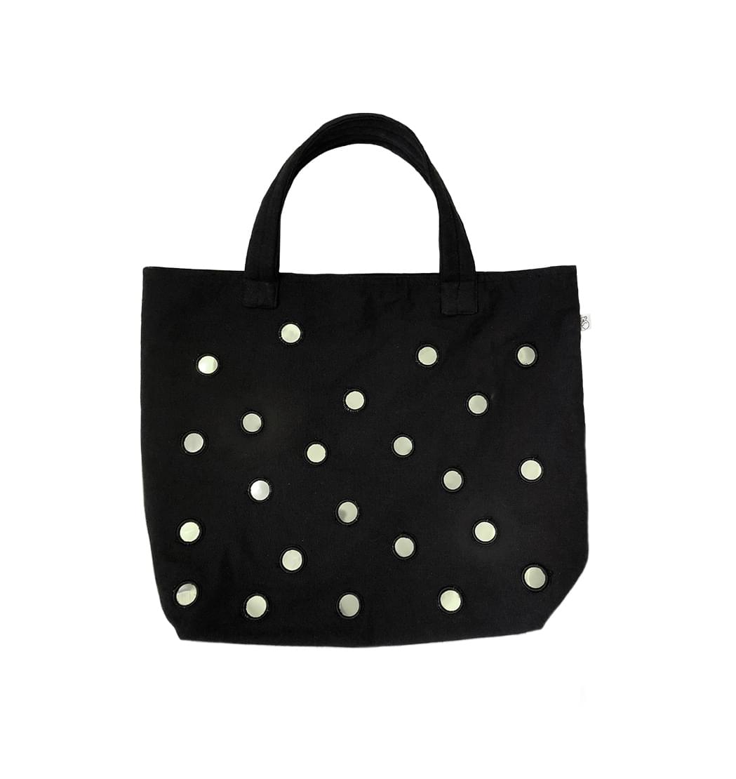Boho Large Mirror Tote: Black - Quilted Koala
