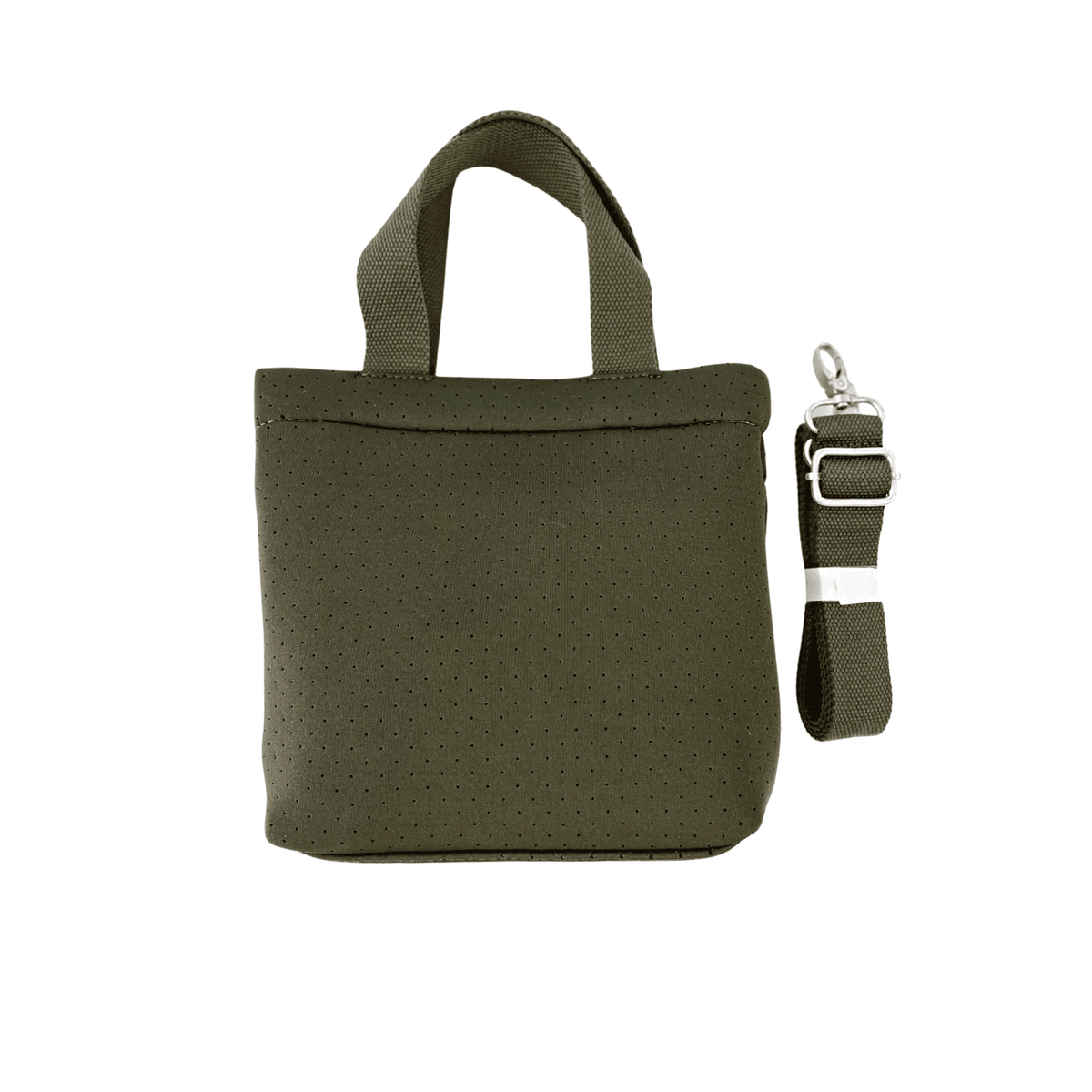 Olive Neoprene Midi Town Bag with Peace Sign Paracord Charm - Quilted Koala