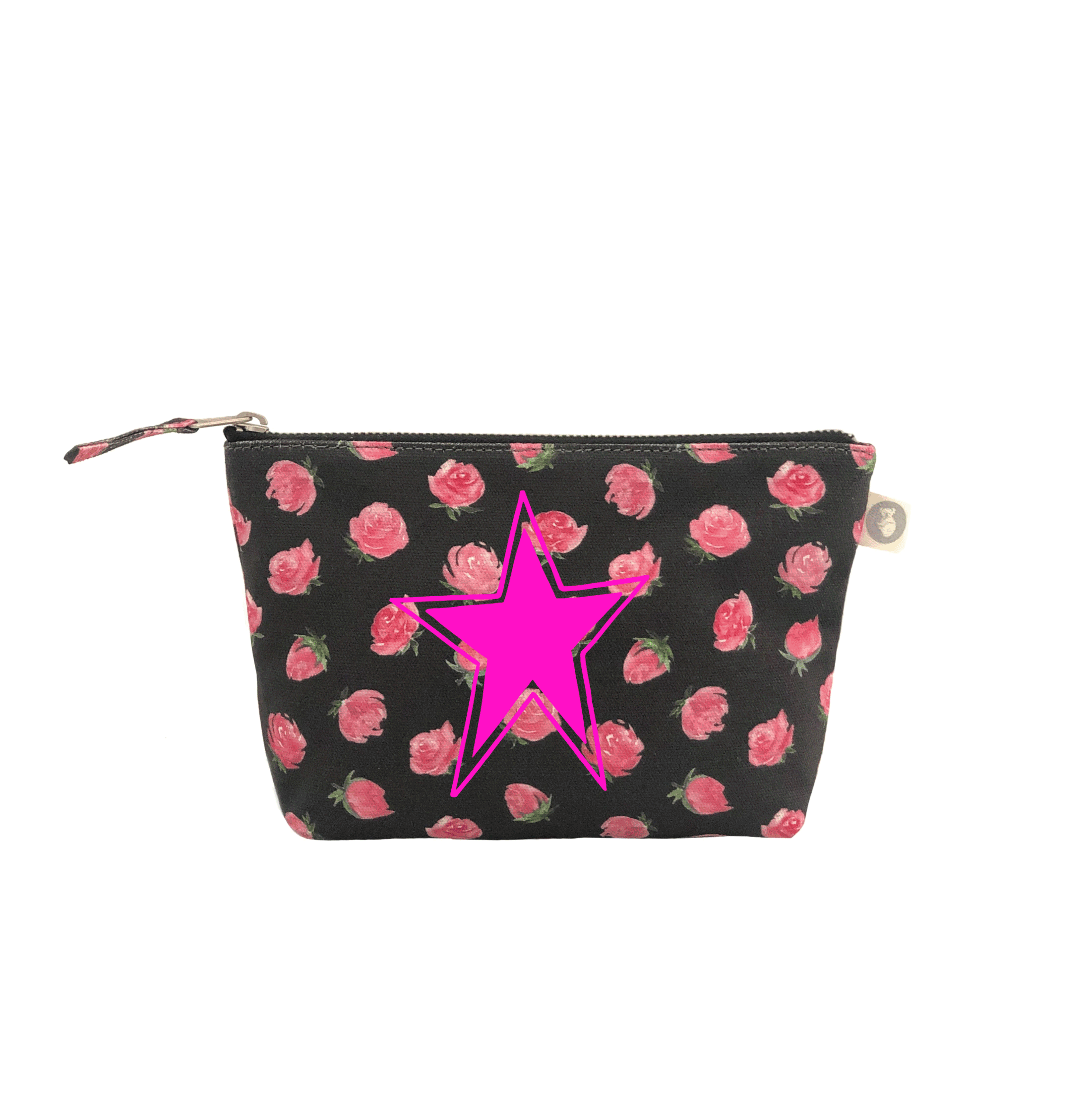Makeup Bag: Black Floral - Quilted Koala