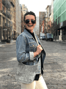 Mini City Bag - Grey Velvet + FREE Grey/Pink PEACE LOVE Luxe Strap - Quilted Koala