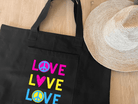 Everything Bag Black LOVE LOVE LOVE - Quilted Koala