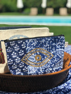 Koala Boho Collection: Makeup Bag in Blue Tones - Quilted Koala