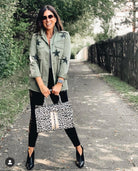 Monogram Stripe Midi East West Bag: Leopard - Quilted Koala