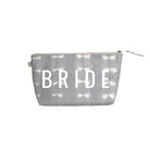 Clutch Bag: Grey Shibori with White Matte BRIDE - Quilted Koala