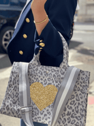 Midi East West Bag: Grey Leopard - Quilted Koala