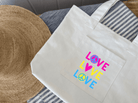 Everything Bag Natural with LOVE LOVE LOVE - Quilted Koala