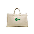 East West Bag: Natural with Kelly Green Matte Golf Flag - Quilted Koala