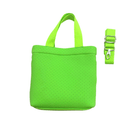 Neon Green Neoprene Midi Town Bag with Peace Sign Paracord Charm - Quilted Koala