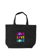 Everything Bag Black LOVE LOVE LOVE - Quilted Koala