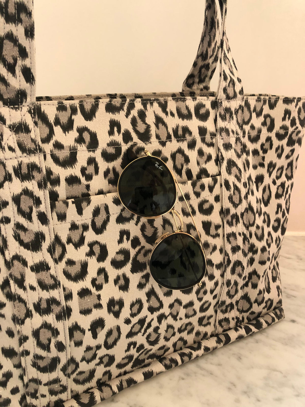 Leopard Midi Zipper Tote + FREE Red Tassel - Quilted Koala