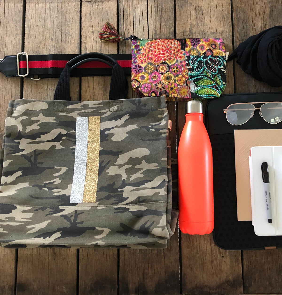 Luxe North-South Bag: Camouflage - Quilted Koala