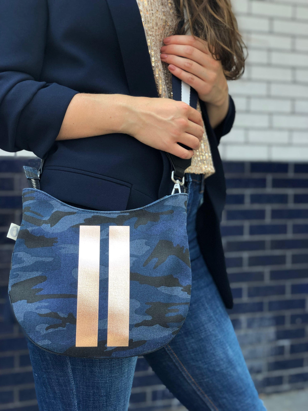 Mini City Bag: Dark Blue Camouflage - Quilted Koala
