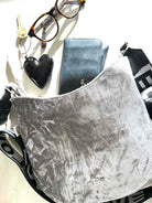 Mini City Bag: Grey Velvet - Quilted Koala
