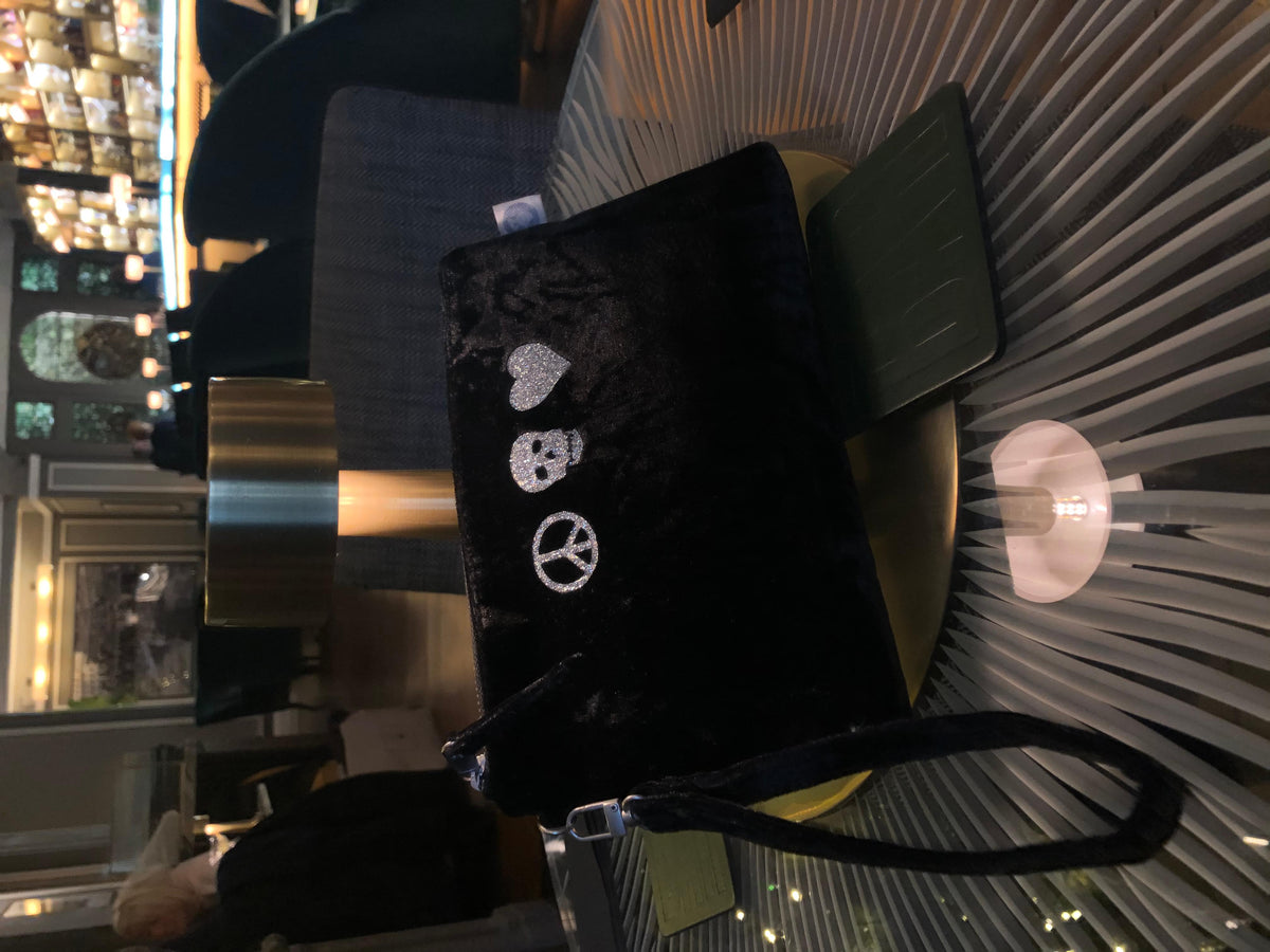 Black Velvet Mini Luxe Clutch (Choose your own Custom Embellishment!) - Quilted Koala