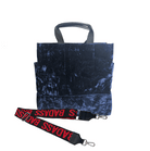 Split Letter Monogram Luxe North South: Midnight Blue Crushed Velvet - Quilted Koala